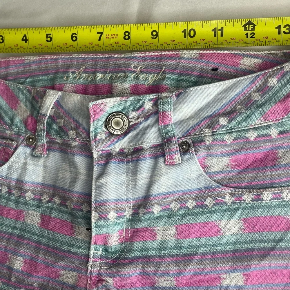 American Eagle Outfitters Women's Multicolor Patterned Jean Shorts